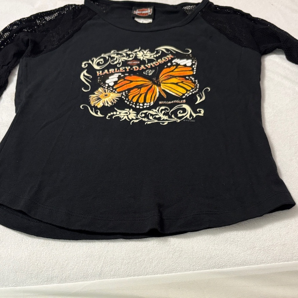 Harley-Davidson Black Top with Orange Butterfly